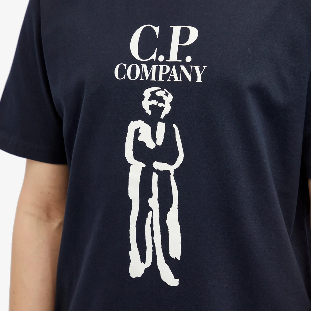 CP Company Men's 30/2 Mercerized Jersey Twisted British Sailor T Total Eclipse